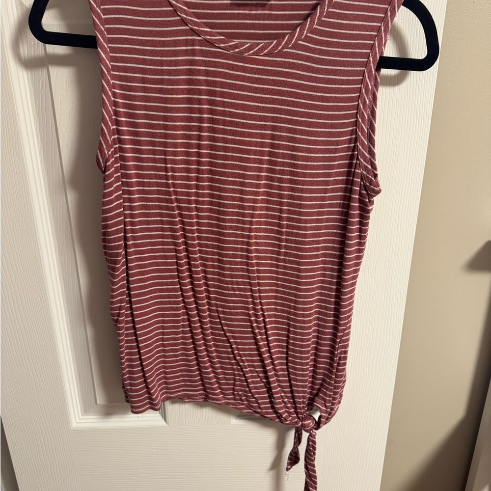 Pinc Pink and White Striped Tank Top